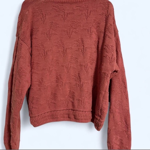 Cropped V-Neck Button Cardigan Sweater - Rust - Picture 2 of 3